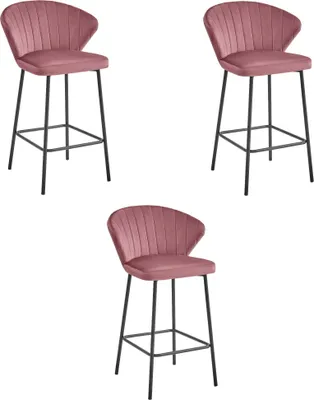 Image de Lot de 3 tabourets Valora GATTA roses | Lot de 3 tabourets design GATTA roses