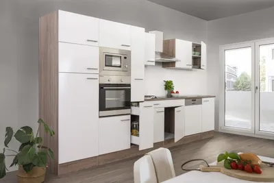 Produktbild von Küche Küchenzeile Küchenblock Einbauküche Eiche York Weiß Oliver 370 cm Respekta