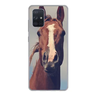 Produktbild von MuchoWow® Handyhülle Schutzhülle Hülle für Samsung Galaxy A51 Pferd - Wolken - Porträt Silikon Softcase Handy Hülle - Schutzabdeckung