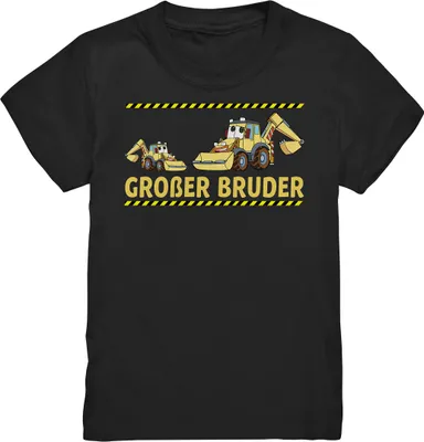 Produktbild von Bagger Großer Bruder T-Shirt – Black / 110/116 (5-6)