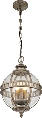 Produktbild von Außenleuchte Aluminium Glas E14 IP44 30,5 cm breit H: max. 236,2 cm in Bronze brüniert 3-flammig rund