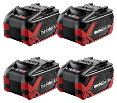 Zdjęcie produktu dla Zestaw akumulatorów Metabo 4x LiHDX 18 V 8,0 Ah CAS Li-Ion ( 4x 624975000 )
