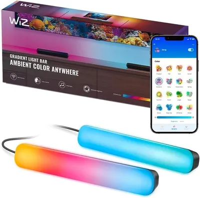 Immagine prodotto di WiZ Bars de Gradient Light - RGBIC - Posizionamento versatile - Facile da installare, si collega al Wi-Fi - Controllo con app/voce, funziona con Google Home, Alexa e HomeKit.