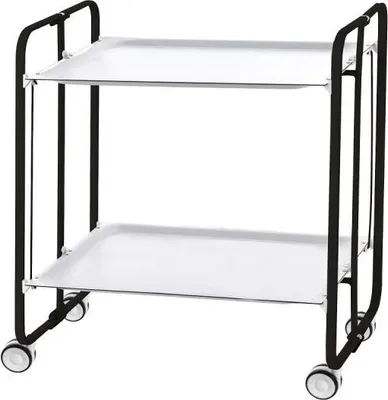 Produktbild von DON HIERRO - Klappbarer Servierwagen BAUHAUS mit Rollen – Metallgestell schwarz, 2 Ebenen, 4 Positionen