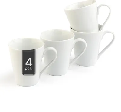 Produktbild von Kaffeetassen - 300 ml - Weiß - Porzellan - 4er Set