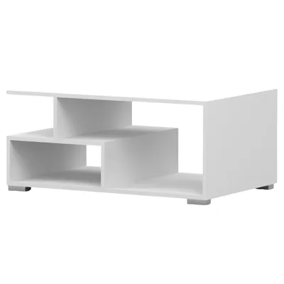 Produktbild von Couchtisch DOS I, Wohnzimmer, Tisch Kaffeetisch 90 cm Weiß/Weiß