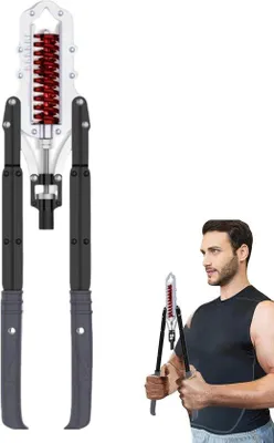 Produktbild von Arm- und Brustmuskeltrainer - Kraftgeräte Schulter - Krafttraining Startseite - Einstellbarer Widerstand 0-80kg - 61 x 40 cm - Schwarz