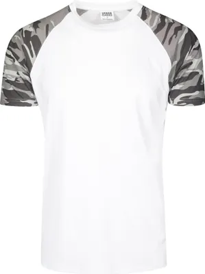 Produktbild von Urban Classics - RAGLAN Contrast T-Shirt weiß / dark camo S