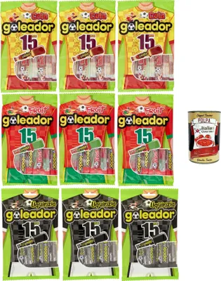 Produktbild von Goleador Testpaket, Süßholz, Fruscht und Cola Doppel Süßigkeit, gummiary Cola -Geschmack, 9x 120g, Süßigkeiten, die einzeln singen + Italian Gourmet polpa 400g