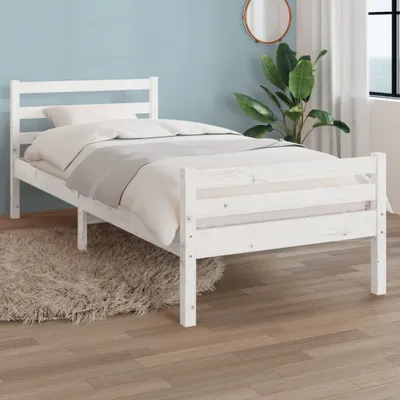 Produktbild von The Living Store Massivholzbett Weiß 100x200 cm