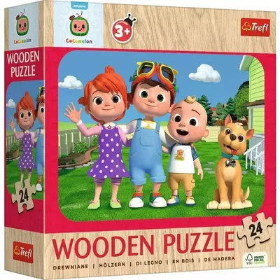 Image de TREFL Cocomelon Holzpuzzle : Happy Cocomelon 24 Teile