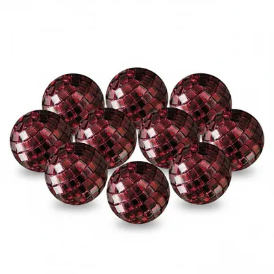 Produktbild von 12 x Spiegelkugel 40mm Spiegelball Streudeko Tischdeko dunkelrot weinrot