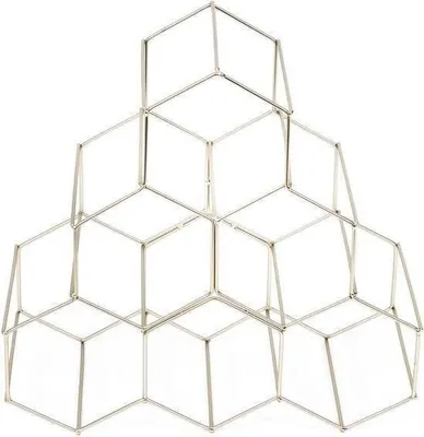 Produktbild von Unyqoos® Compactor Weinregal Hexa – Stahl, Silber | 6 Flaschen, 29 × 14 × 28,5 cm (L×B×H) | Dekoratives Flaschenregal