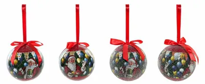 Obrázok produktu pre Gule na vianočný stromček DKD Home Decor Father Christmas PVC (7 ks) (7,5 x 7,5 x 12 cm)