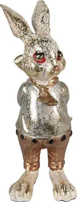 Produktbild von Clayre & Eef Figur Kaninchen 6x7x14 cm Beige Goldfarbig Polyresin