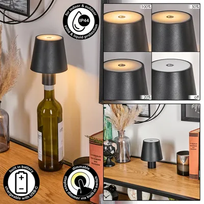 Produktbild von Lecco dimmbare Tischlampe aus Metall/Kunststoff in Schwarz/Weiß