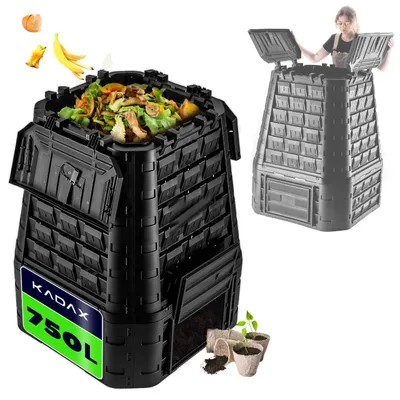 Produktbild von KADAX Gartenkomposter, groß, modular, ganzjährig frostbeständiger Dünger, 750 l