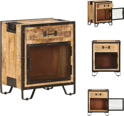 Immagine prodotto di vidaXL Comodino 43×30×51 cm Legno massiccio di mango grezzo - Comodini