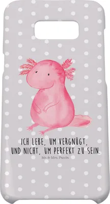 Produktbild von Mr. & Mrs. Panda Samsung Galaxy S8 plus Handyhülle  Axolotl Niedlich - Grau Pastell - Geschenk, Liebe, Handy Case, Hülle, Fröhlich, Freundin, Axolot, Weisheit, Cover