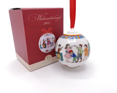 Produktbild von Hutschenreuther Porzellan Weihnachtskugel Kugel 2015 mit Originalverpackung