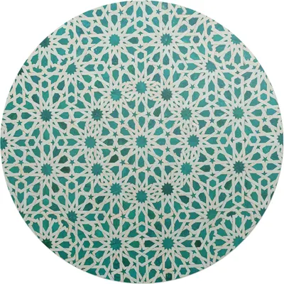 Produktbild von Geometrisches Arabeskenmuster – Bodenschutzmatte – Stuhlunterlage – Bürostuhlmatte – Rutschfeste Bodenmatte – Schutzmatte für Hartboden – fi 100 cm