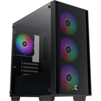 Produktbild von PC Gehäuse Mini Tower XIGMATEK NYX Air II, Micro-ATX/Mini-ITX, 4x RGB Lüfter, Mesh Front, Tempered Glass, Schwarz