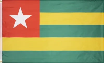 Produktbild von MUWO "Nations Together" | Togo Flagge | 150×90 cm | Verstärktes Besatzband | Doppelt gesäumte Ränder | MW-176