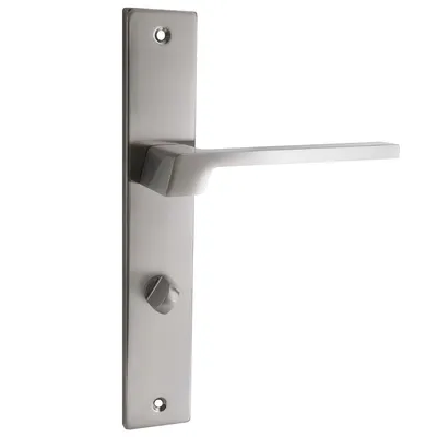 Produktbild von Domino Türgriff 78 Drückergarnitur WC für Badezimmer, Links & Rechts, L-Form, Aluminium Nickel CANTORO M9