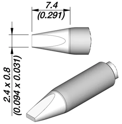 Obrázek produktu pro JBC pájecí hrot řady C245E, C245155E/2,4 x 0,8 mm, dláto C245155E