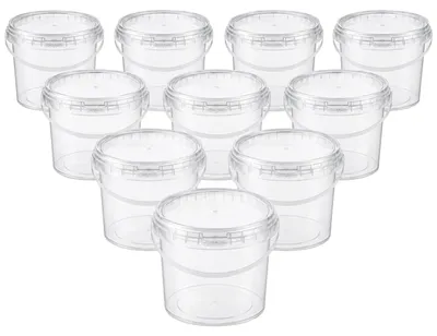10er-Set luftdichte Kunststoffbehälter 3 l, PP, transparent, rund