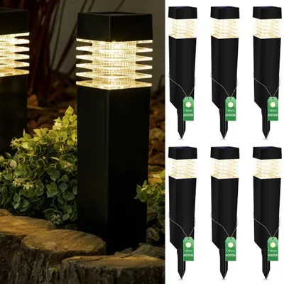 Produktbild von LUMILED Solarleuchten Garten 6er Set Solarlampen mit Erdspieß LED Solarlampe für außen Neutralweiß 4000K Solar Gartenleuchte 40cm Bodenleuchte