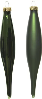 Produktbild von Christbaumschmuck Eiszapfen 15cm Glas 6er Set - Piniengrün