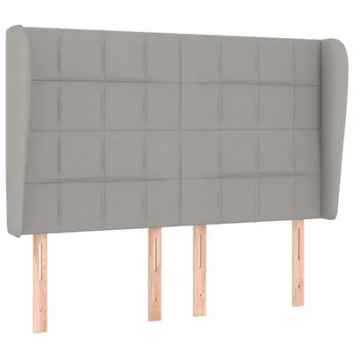 Produktbild von Kopfteil mit Ohren Hellgrau 147x23x118/128 cm Stoff