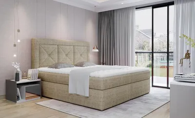 Produktbild von Idris Polsterbett 140 - 180 cm; Beige (Webstoff), Liegefläche:160 x 200 cm