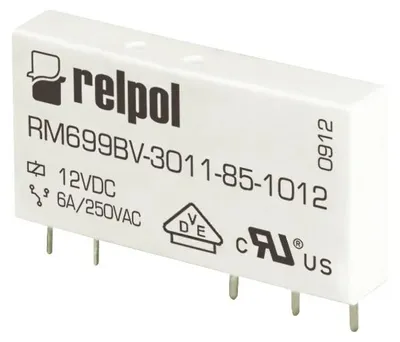 Produktbild von Miniaturrelais RM699BV-3011-85-1024 elektromagnetisch für Leiterplatte und Stecksockel, 1P-Ausgang, ein Wechslerkontakt 6A/250V