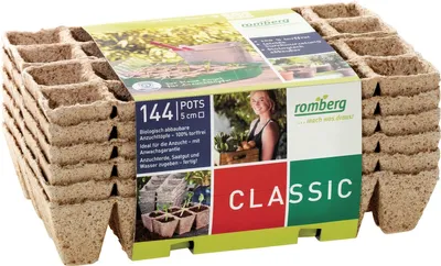Zdjęcie produktu dla Doniczki Romberg CLASSIC 5 cm kwadratowe bez torfu - opakowanie 144 szt