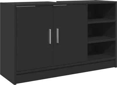 Zdjęcie produktu dla vidaXL Szafka podumywalkowa czarna 90x29x55 cm materiał drewnopochodny