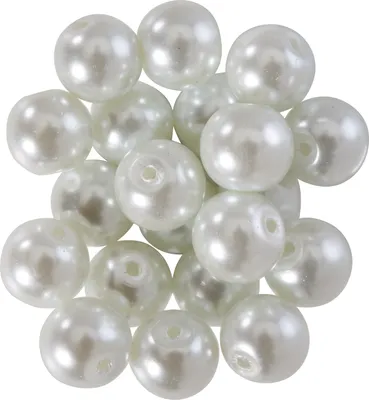 Produktbild von Glaswachsperlen Ø 10 mm, 20 Stück Weiß