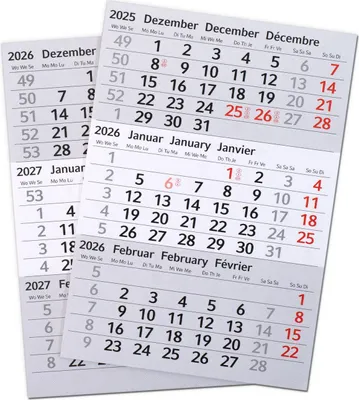 Produktbild von Ersatz Kalendarium 2026 und 2027 I magnetisch I für Tischkalender aus Edelstahl in gebürsteter Optik Geschenkidee für Freunde Familie I tr_283