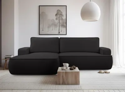 Produktbild von AX LIVING Ablia Sofa L Form mit Schlaffunktion Schwarzes 267 cm L