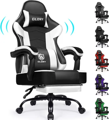 Zdjęcie produktu dla Fotel do gier Aiibot fotel biurowy ergonomiczny fotel biurowy fotel biurowy 150 kg z podnóżkiem, podparciem lędźwi, fotel do gier z funkcją bujania 90°-170°