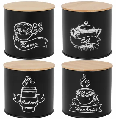 Produktbild von Brunbeste 2753 Vorratsdosen Set Kaffee Tee Zucker Salz Schwarz Bambus