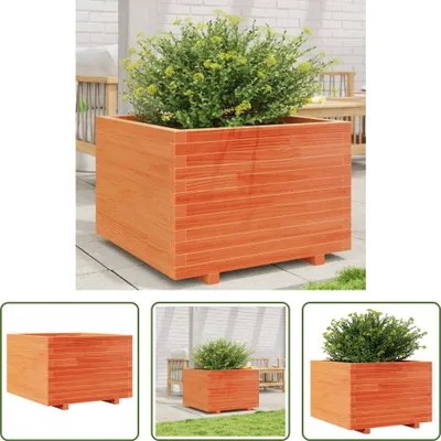 Produktbild von The Living Store Pflanzkübel Wachsbraun 70x70x49,5 cm Massivholz Kiefer