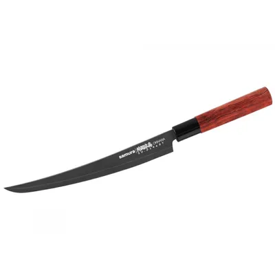 Image de Samura OKINAWA 9.0" Stonewash Tanto Slicing Knife - Couteau de cuisine japonais en acier de première qualité pour une coupe de précision et l'excellence culinaire
