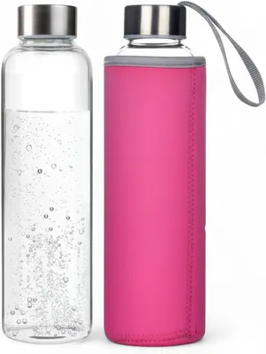 Immagine prodotto di Bottiglia in vetro borosilicato, capacità 550 ml, a prova di perdite, priva di BPA, adatta per bevande gassate