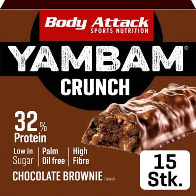 Produktbild von Body Attack Yambam- 15 Riegel a 55g Chocolate Brownie Crunch