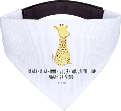 Produktbild von Mr. & Mrs. Panda Bandana Giraffe Zufrieden - Weiß - Geschenk, Halstuch Für Hunde, Dreieckstuch, Abenteuer, Afrika, Hund, Glück, Hundehalstuch