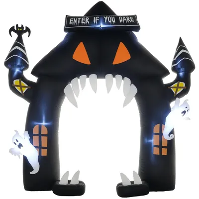 Produktbild von Aufblasbarer Halloween-Torbogen, 4 Geister, LED-Lichter, wasserdicht, 300 x 76 x 300 cm