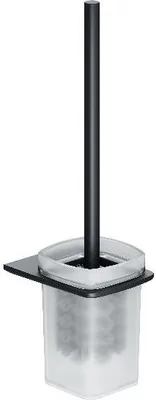 Obrázek produktu pro kielle Vega - WC štětka nástěnná s držákem, matné sklo/matná černá 40518004