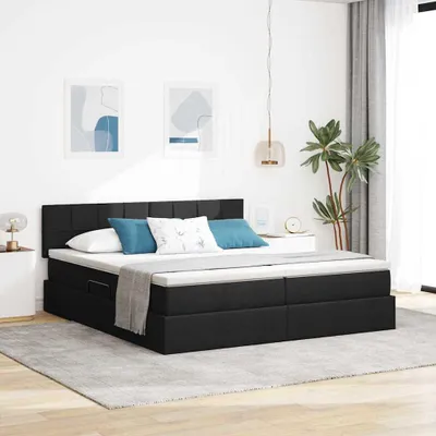 Immagine prodotto di Maison Exclusive - Letto contenitore con materasso Nero 180 x 200 cm Pelle finta